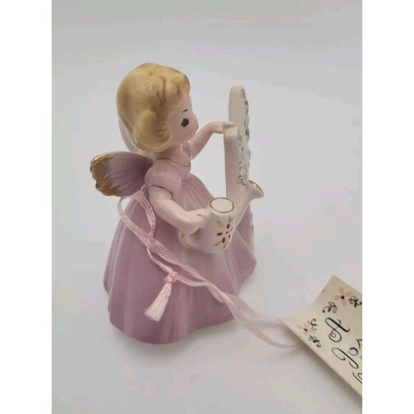 Josef Originals 4th Birthday Girl Angel Figurine Tag And Stickers Watering Can - Picture 5 of 16